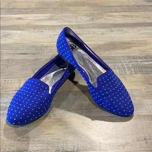 Gianni Bini Studded Blue Suede Flats